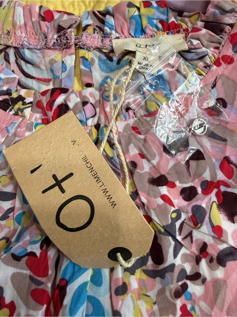 H128 NWT Ott XL pp21 Floral Ruffle Sleeveless Pink Multi Top - Picture 12 of 12